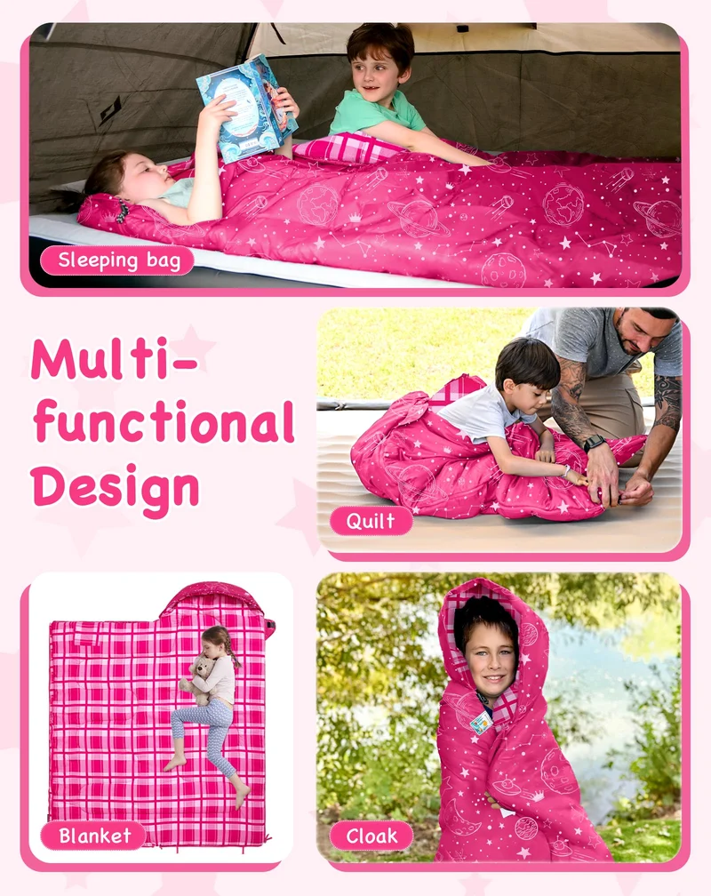 KingCamp Galaxy Zoo C 300 Kids Sleeping Bag – Adjustable Length