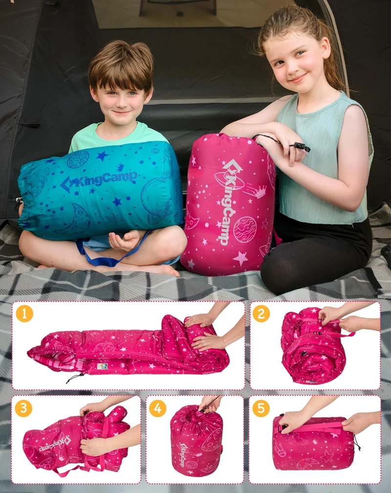 KingCamp Galaxy Zoo C 300 Kids Sleeping Bag – Adjustable Length