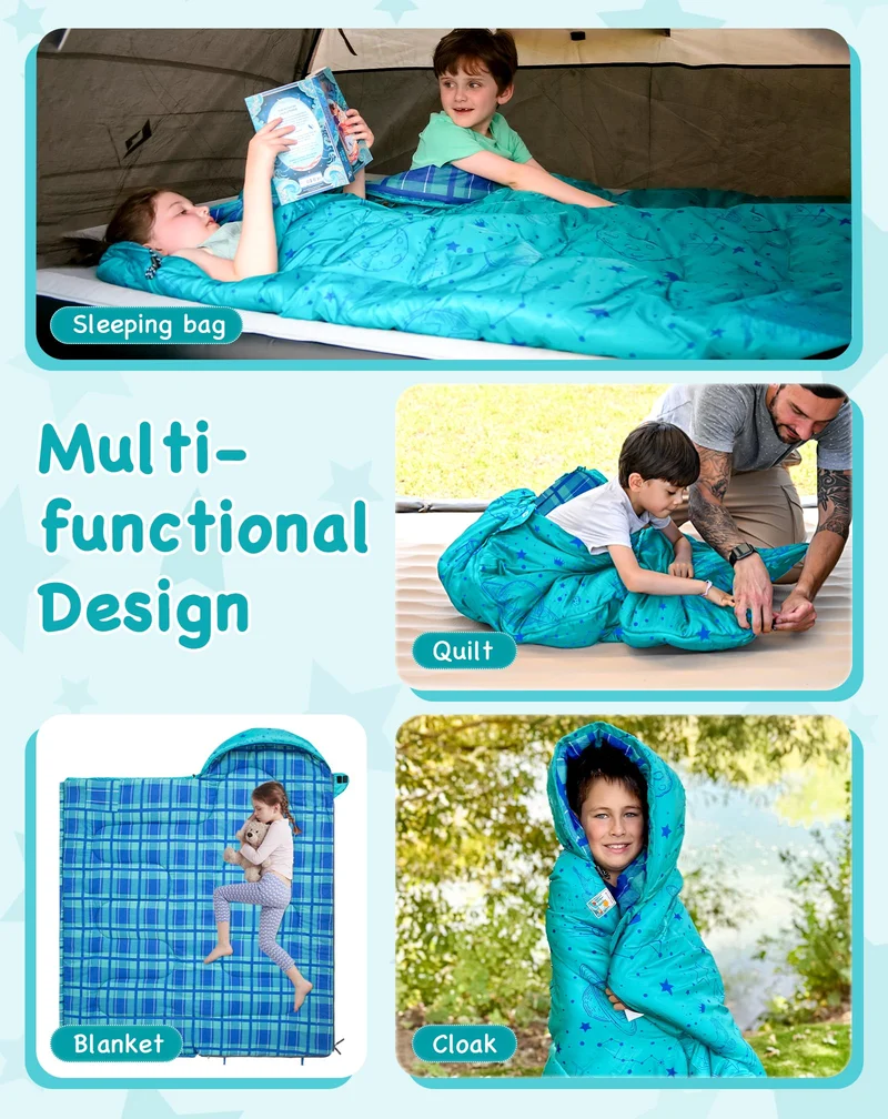 KingCamp Galaxy Zoo C 300 Kids Sleeping Bag – Adjustable Length