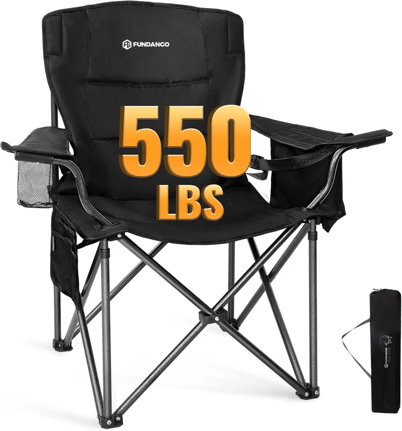 FUNDANGO Heavy Duty 550lb Capacity Oversized Outdoor Chair with Lumbar Support