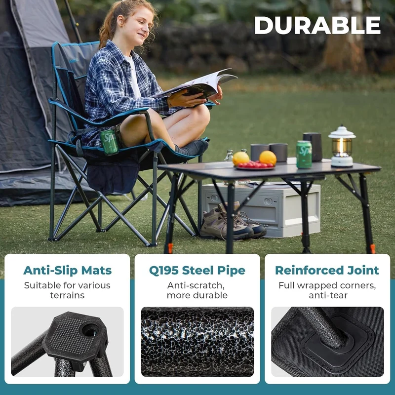 FUNDANGO Heavy Duty 550lb Capacity Oversized Outdoor Chair with Lumbar Support