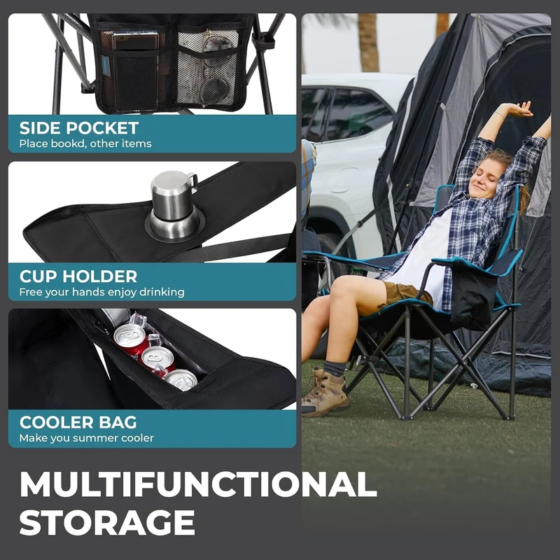 FUNDANGO Heavy Duty 550lb Capacity Oversized Outdoor Chair with Lumbar Support