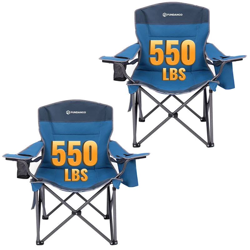 FUNDANGO Heavy Duty 550lb Capacity Oversized Outdoor Chair with Lumbar Support