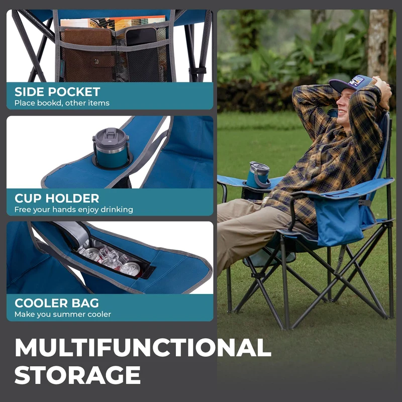 FUNDANGO Heavy Duty 550lb Capacity Oversized Outdoor Chair with Lumbar Support
