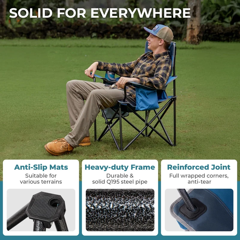 FUNDANGO Heavy Duty 550lb Capacity Oversized Outdoor Chair with Lumbar Support