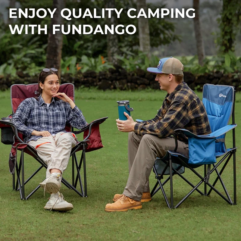 FUNDANGO Heavy Duty 550lb Capacity Oversized Outdoor Chair with Lumbar Support