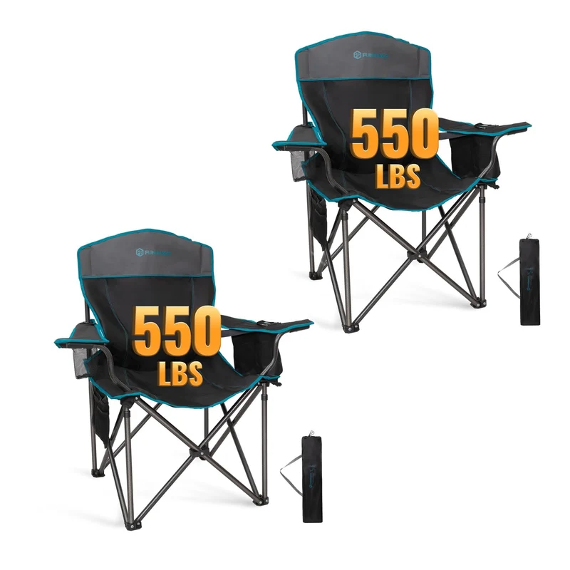 FUNDANGO Heavy Duty 550lb Capacity Oversized Outdoor Chair with Lumbar Support
