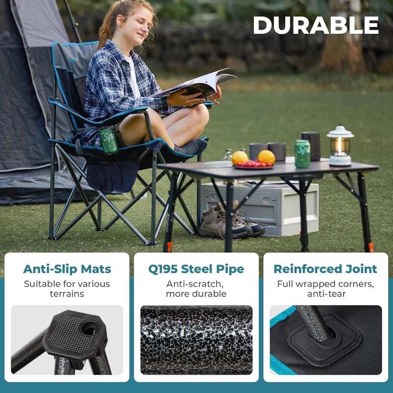 FUNDANGO Heavy Duty 550lb Capacity Oversized Outdoor Chair with Lumbar Support