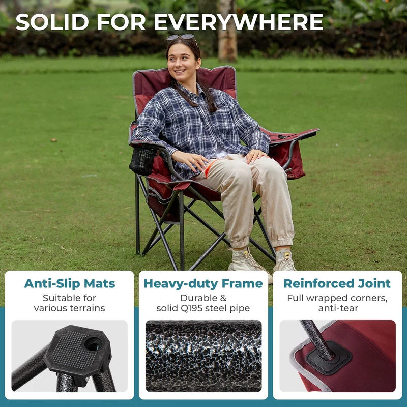 FUNDANGO Heavy Duty 550lb Capacity Oversized Outdoor Chair with Lumbar Support