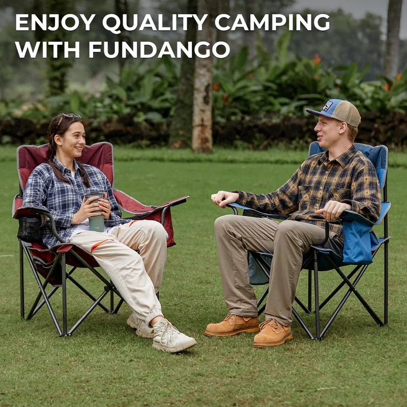 FUNDANGO Heavy Duty 550lb Capacity Oversized Outdoor Chair with Lumbar Support