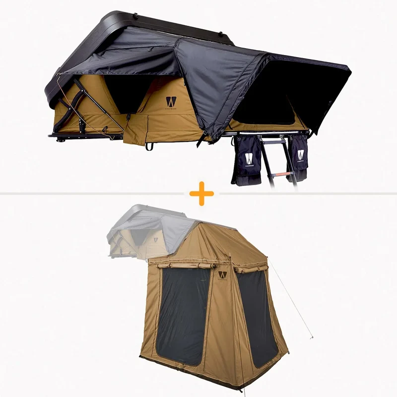 Bundle-Deal Dachzelt Vickywood MIGHTY OAK 3.0 160 goldbraun