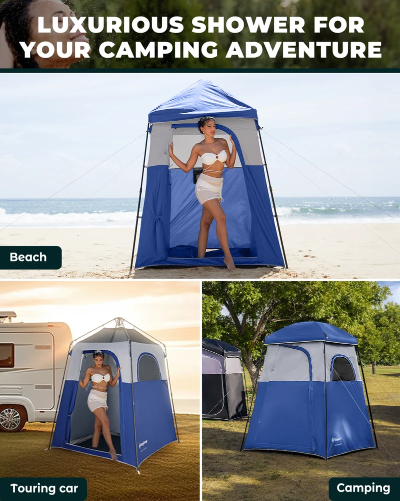 KingCamp MARASUSA Q Single Privacy Shelter | Pop-Up Camping Shower Tent with UPF50+ Sun Protection
