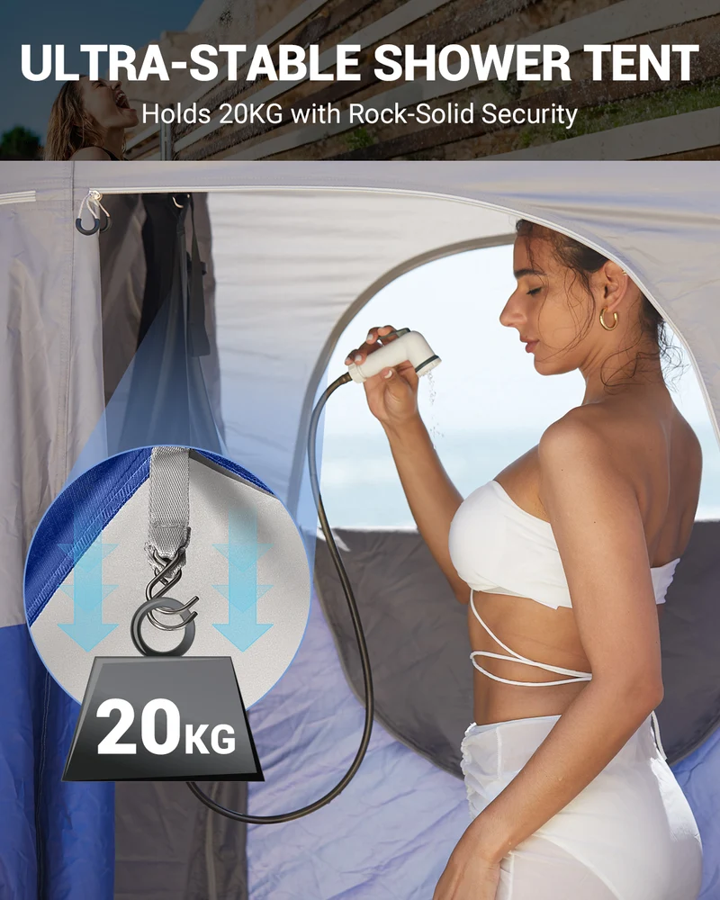KingCamp MARASUSA Q Single Privacy Shelter | Pop-Up Camping Shower Tent with UPF50+ Sun Protection