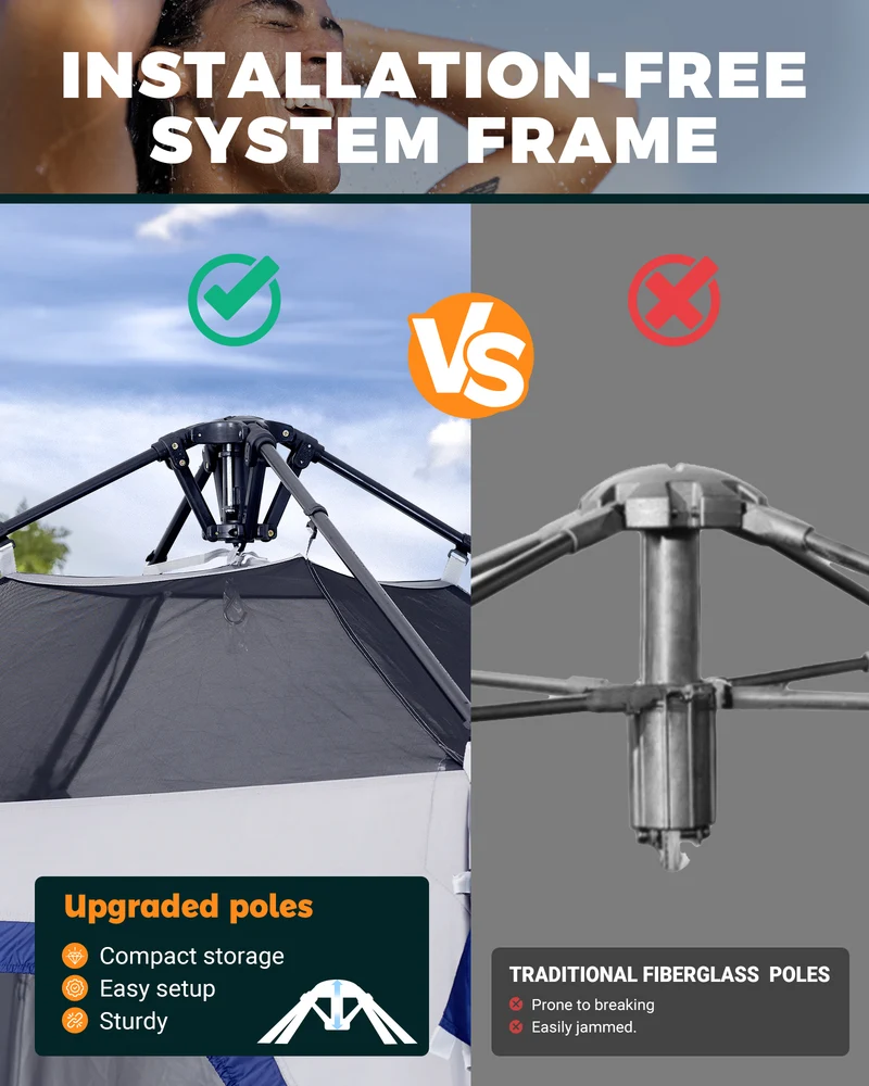 KingCamp MARASUSA Q Single Privacy Shelter | Pop-Up Camping Shower Tent with UPF50+ Sun Protection