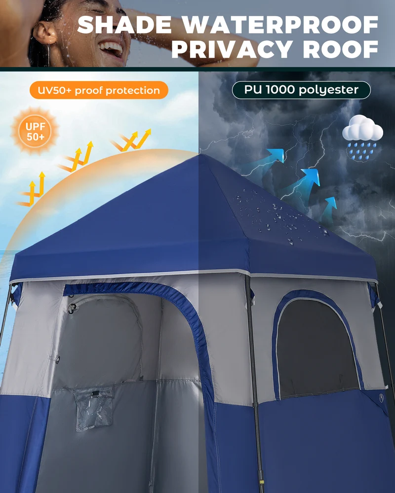 KingCamp MARASUSA Q Single Privacy Shelter | Pop-Up Camping Shower Tent with UPF50+ Sun Protection