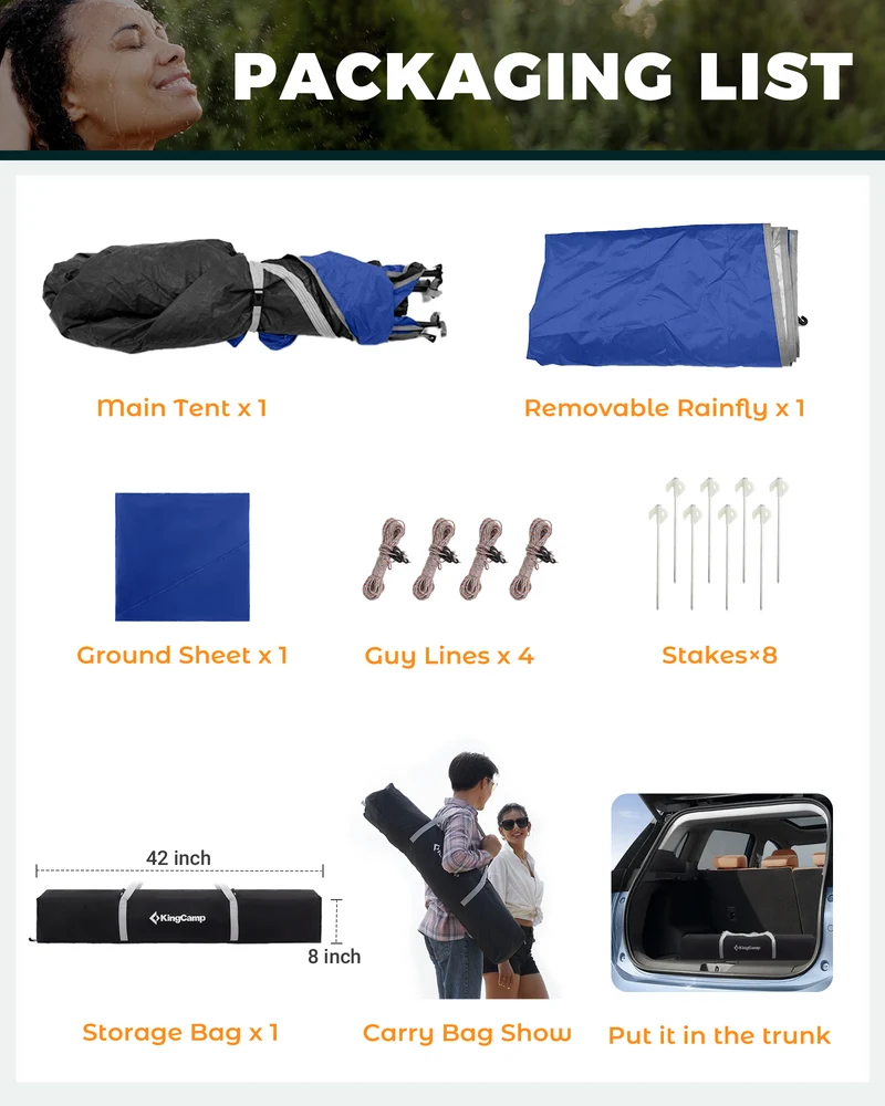 KingCamp MARASUSA Q Single Privacy Shelter | Pop-Up Camping Shower Tent with UPF50+ Sun Protection