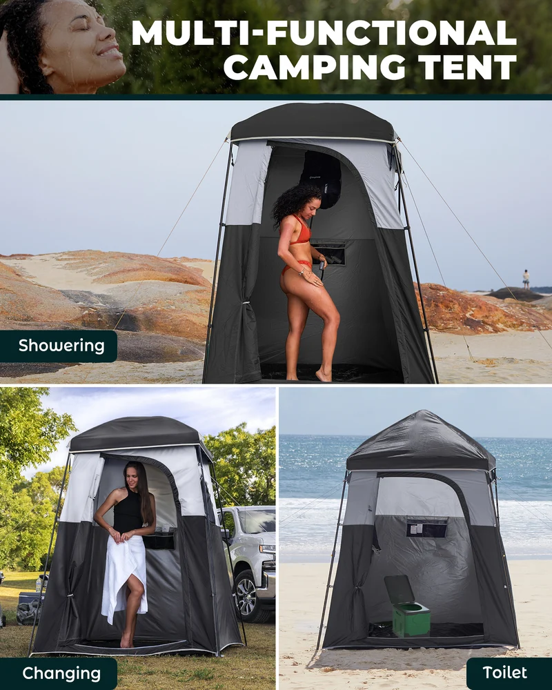 KingCamp MARASUSA Q Single Privacy Shelter | Pop-Up Camping Shower Tent with UPF50+ Sun Protection