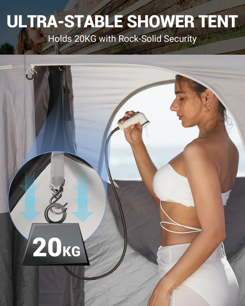 KingCamp MARASUSA Q Single Privacy Shelter | Pop-Up Camping Shower Tent with UPF50+ Sun Protection
