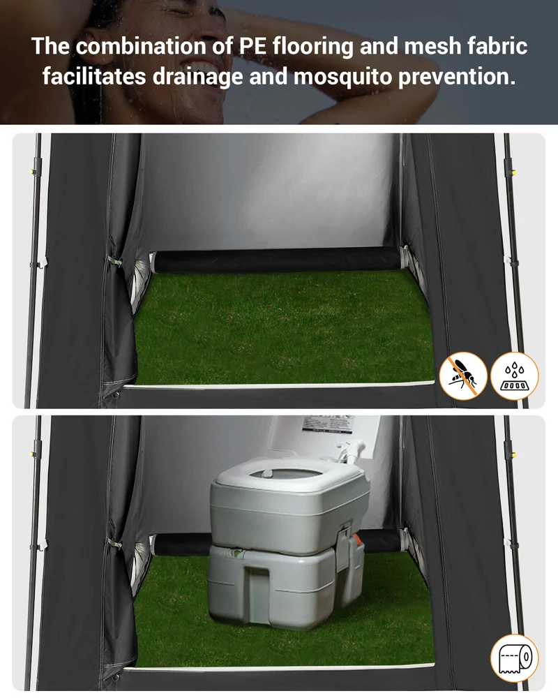 KingCamp MARASUSA Q Single Privacy Shelter | Pop-Up Camping Shower Tent with UPF50+ Sun Protection