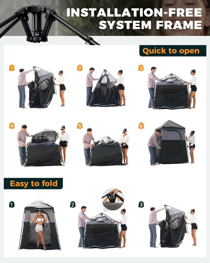 KingCamp MARASUSA Q Single Privacy Shelter | Pop-Up Camping Shower Tent with UPF50+ Sun Protection