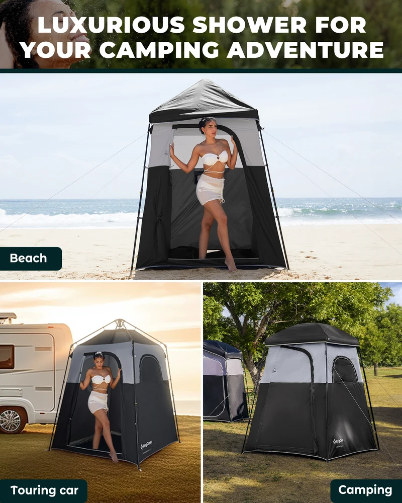 KingCamp MARASUSA Q Single Privacy Shelter | Pop-Up Camping Shower Tent with UPF50+ Sun Protection
