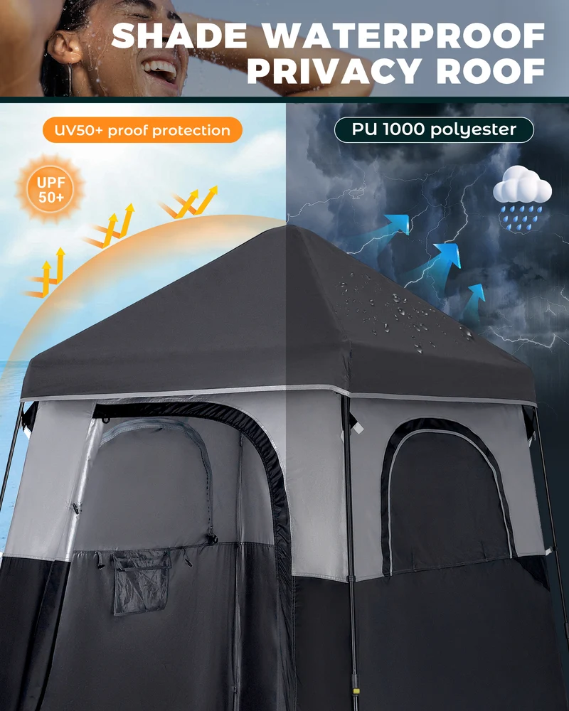KingCamp MARASUSA Q Single Privacy Shelter | Pop-Up Camping Shower Tent with UPF50+ Sun Protection