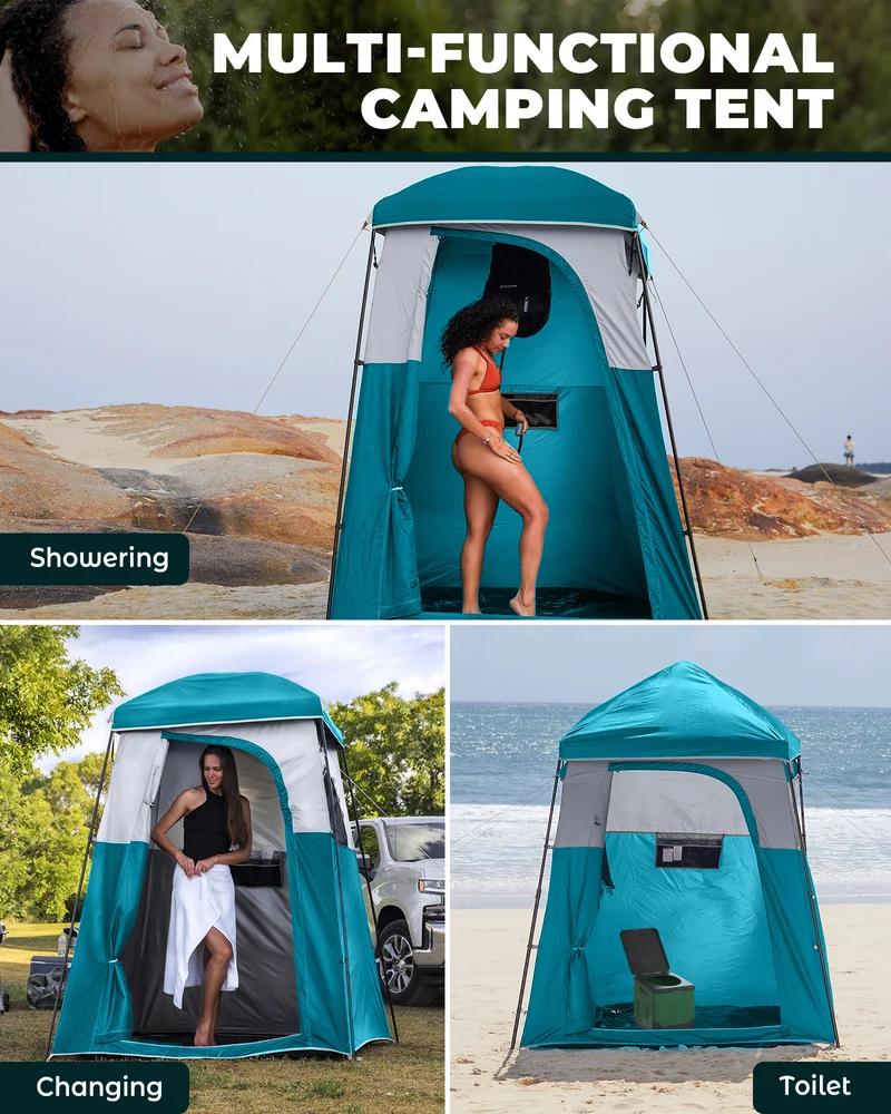 KingCamp MARASUSA Q Single Privacy Shelter | Pop-Up Camping Shower Tent with UPF50+ Sun Protection