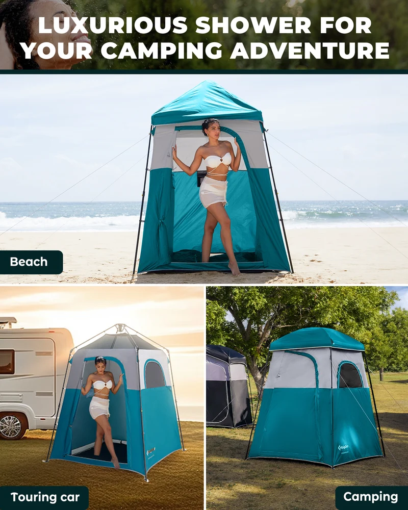 KingCamp MARASUSA Q Single Privacy Shelter | Pop-Up Camping Shower Tent with UPF50+ Sun Protection
