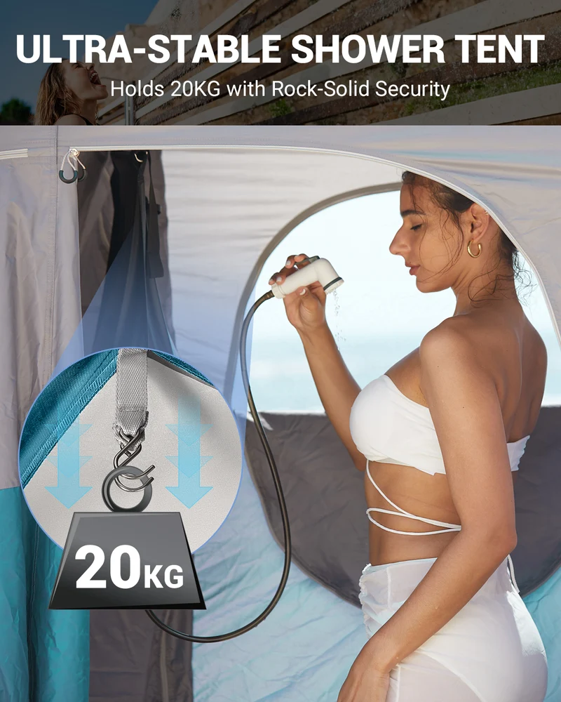 KingCamp MARASUSA Q Single Privacy Shelter | Pop-Up Camping Shower Tent with UPF50+ Sun Protection