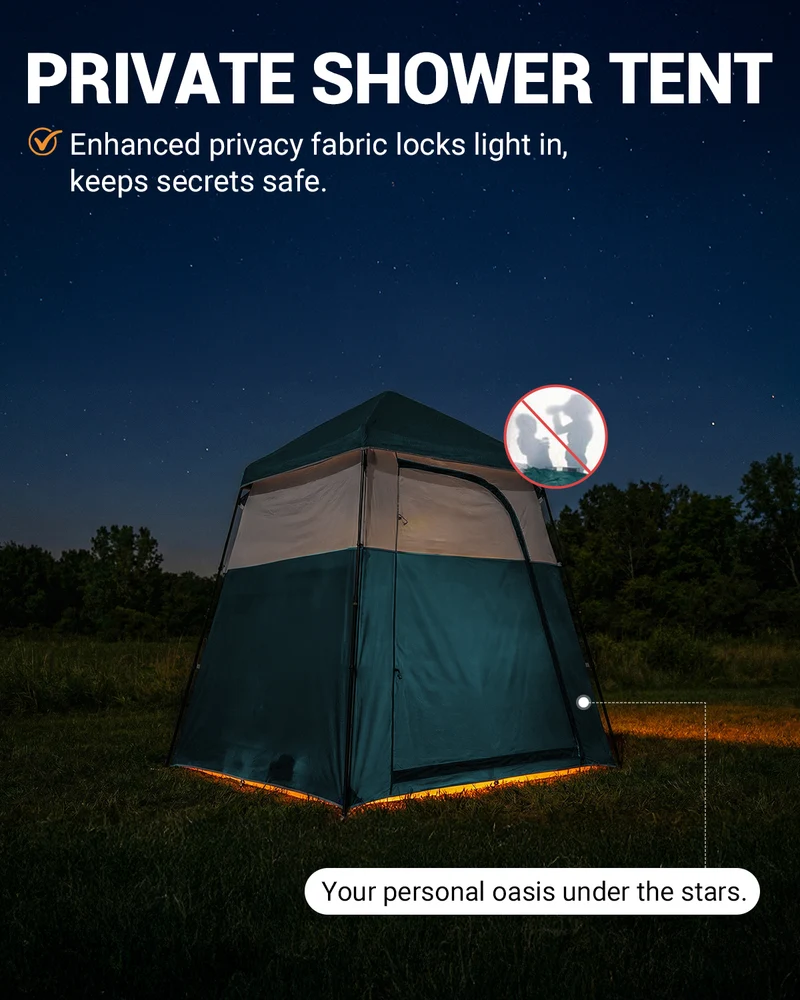 KingCamp MARASUSA Q Single Privacy Shelter | Pop-Up Camping Shower Tent with UPF50+ Sun Protection