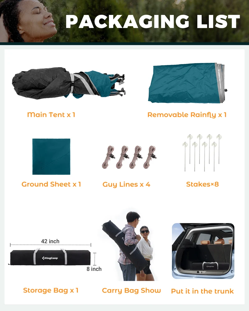 KingCamp MARASUSA Q Single Privacy Shelter | Pop-Up Camping Shower Tent with UPF50+ Sun Protection