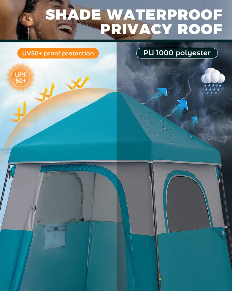 KingCamp MARASUSA Q Single Privacy Shelter | Pop-Up Camping Shower Tent with UPF50+ Sun Protection