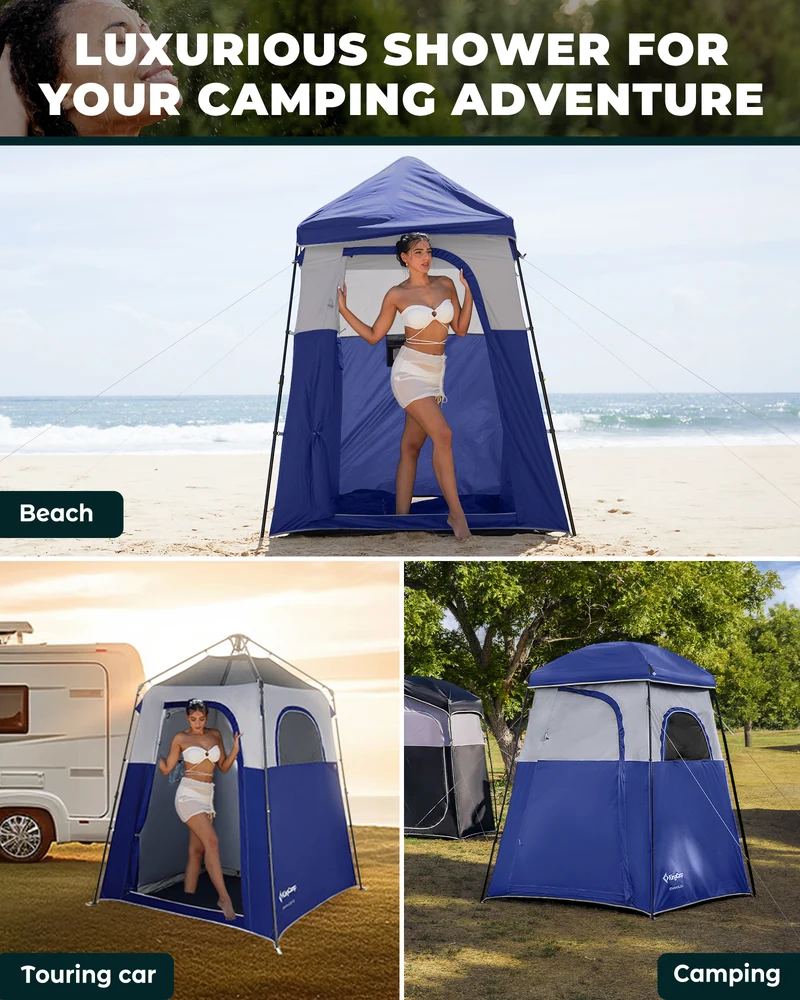 KingCamp MARASUSA Q Single Privacy Shelter | Pop-Up Camping Shower Tent with UPF50+ Sun Protection