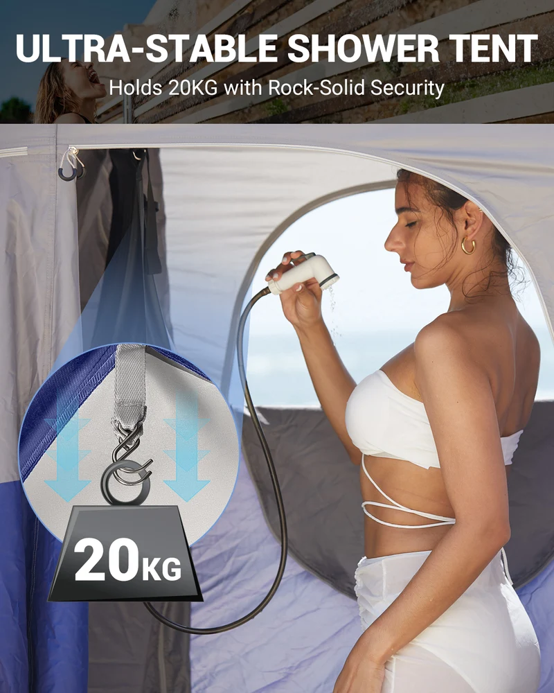 KingCamp MARASUSA Q Single Privacy Shelter | Pop-Up Camping Shower Tent with UPF50+ Sun Protection