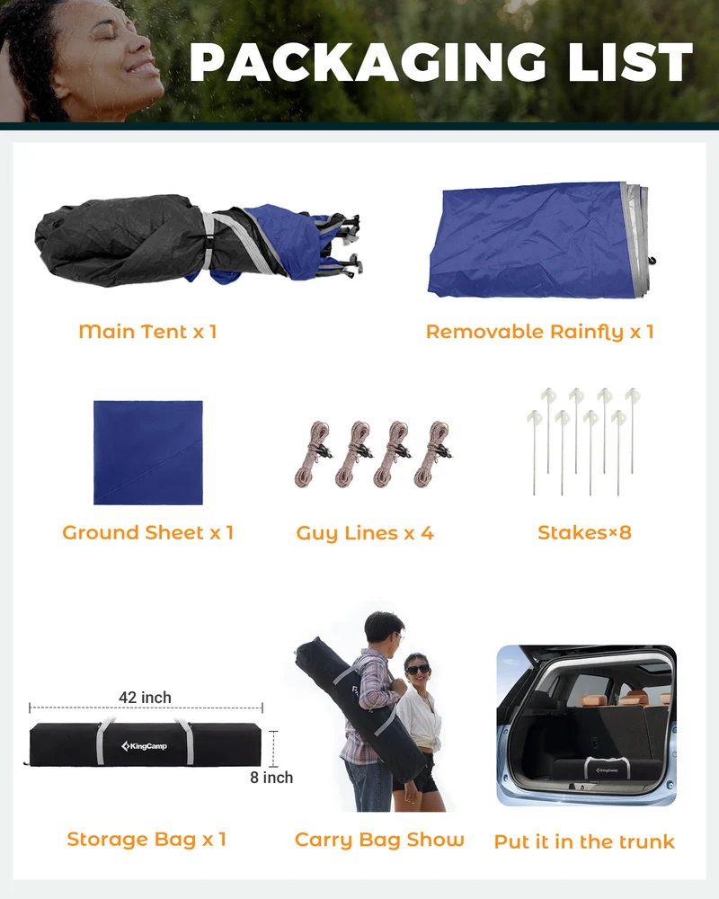 KingCamp MARASUSA Q Single Privacy Shelter | Pop-Up Camping Shower Tent with UPF50+ Sun Protection