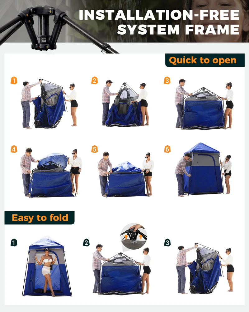 KingCamp MARASUSA Q Single Privacy Shelter | Pop-Up Camping Shower Tent with UPF50+ Sun Protection