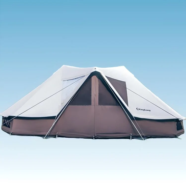 KingCamp KHAN Palace 22FT (6.7M) Canvas Glamping Tent – 10-12 Person 4-Season Luxury Family Tent with Stove Jack