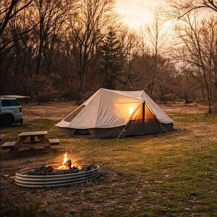 KingCamp KHAN Palace 22FT (6.7M) Canvas Glamping Tent – 10-12 Person 4-Season Luxury Family Tent with Stove Jack