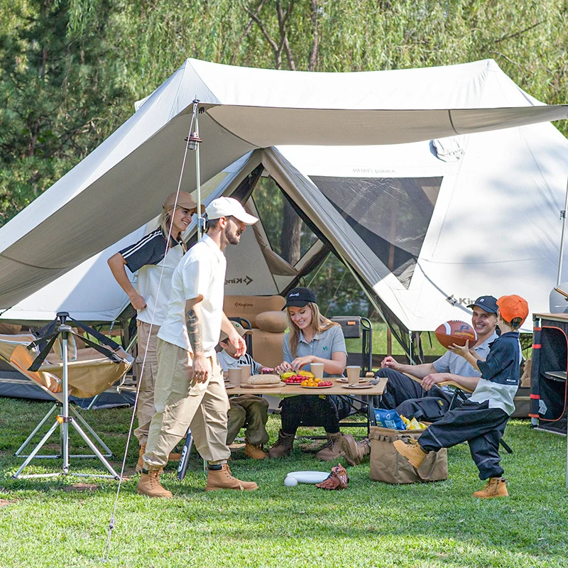 KingCamp KHAN Palace 22FT (6.7M) Canvas Glamping Tent – 10-12 Person 4-Season Luxury Family Tent with Stove Jack