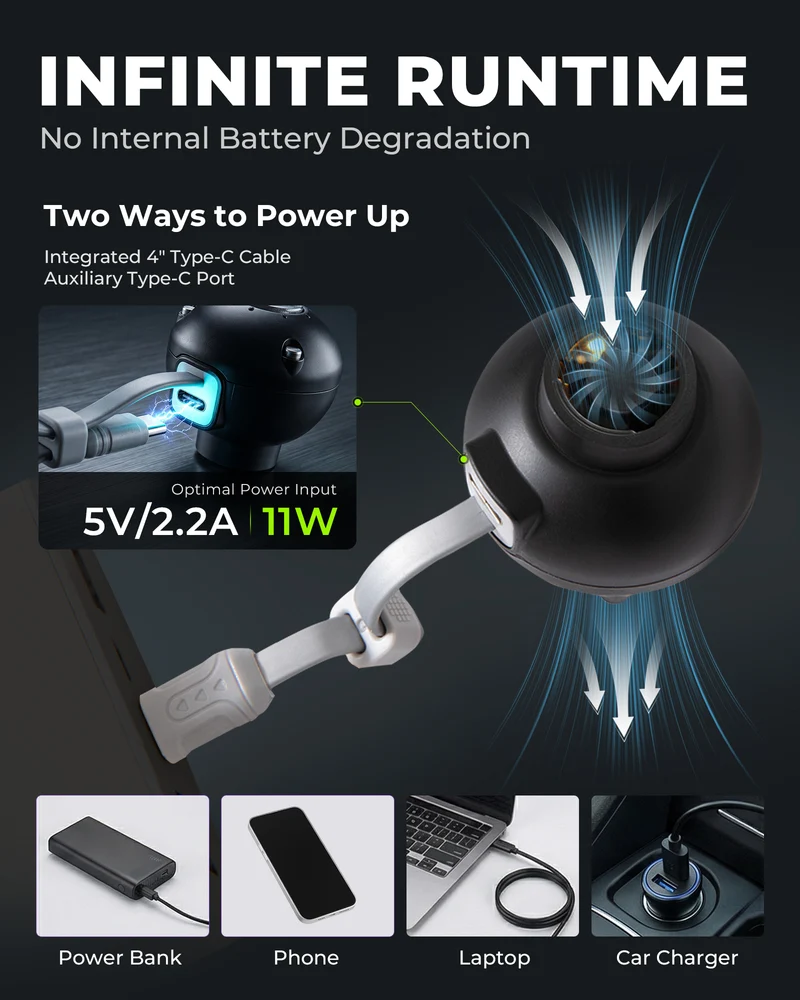 ATEPA 2-in-1 Ultra-Mini Air Pump | Only 1oz (28g) Portable Electric Pump for Inflatables, USB Powered with 7 Nozzles