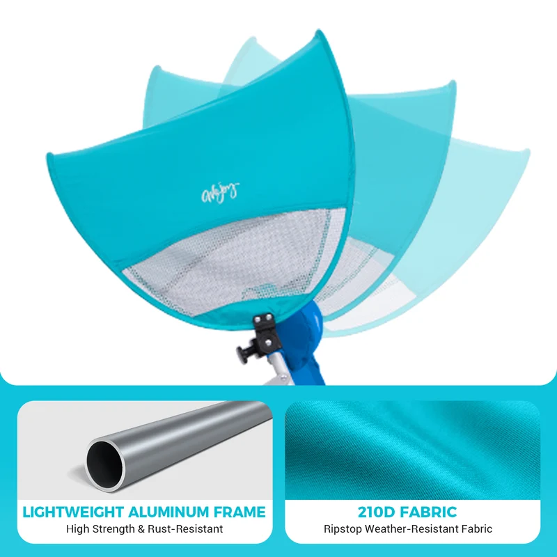 WEJOY Adjustable Canopy Sun Shade Accessory | Universal Clip-On UPF50+ Portable Sunshade for Beach Chairs, Camping Chairs & More