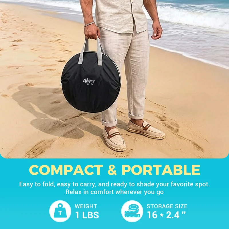 WEJOY Adjustable Canopy Sun Shade Accessory | Universal Clip-On UPF50+ Portable Sunshade for Beach Chairs, Camping Chairs & More