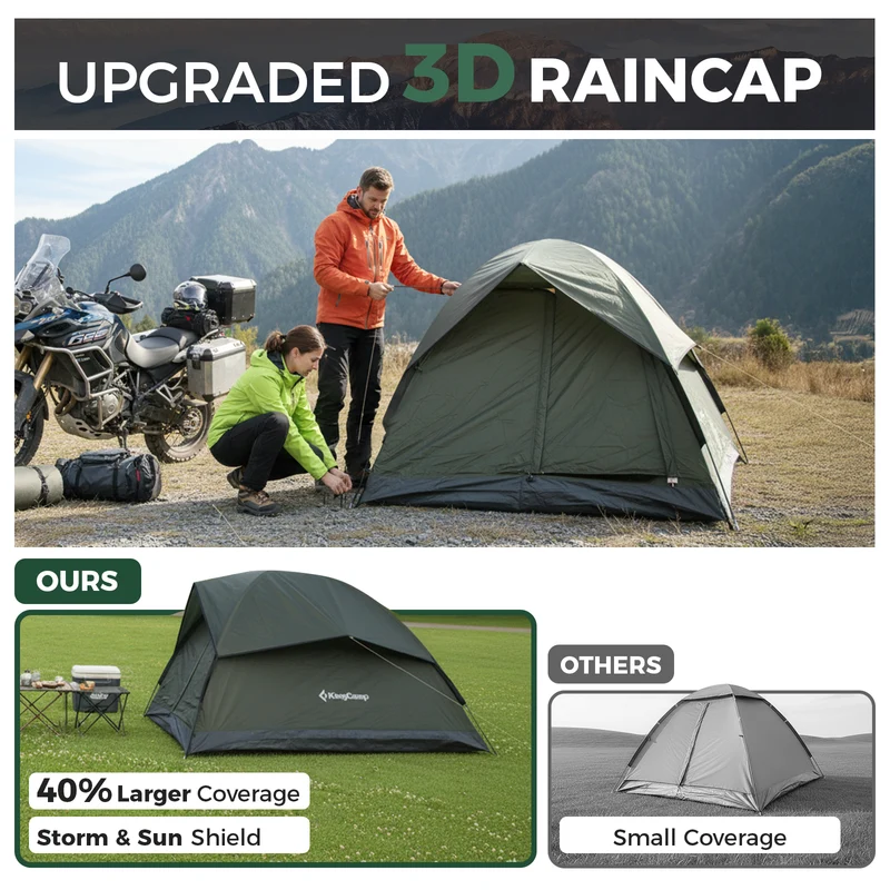 KingCamp HOLIDAY PRO II 2-Person Camping Tent | Ultralight Backpacking Tent with Enlarged Rain Fly