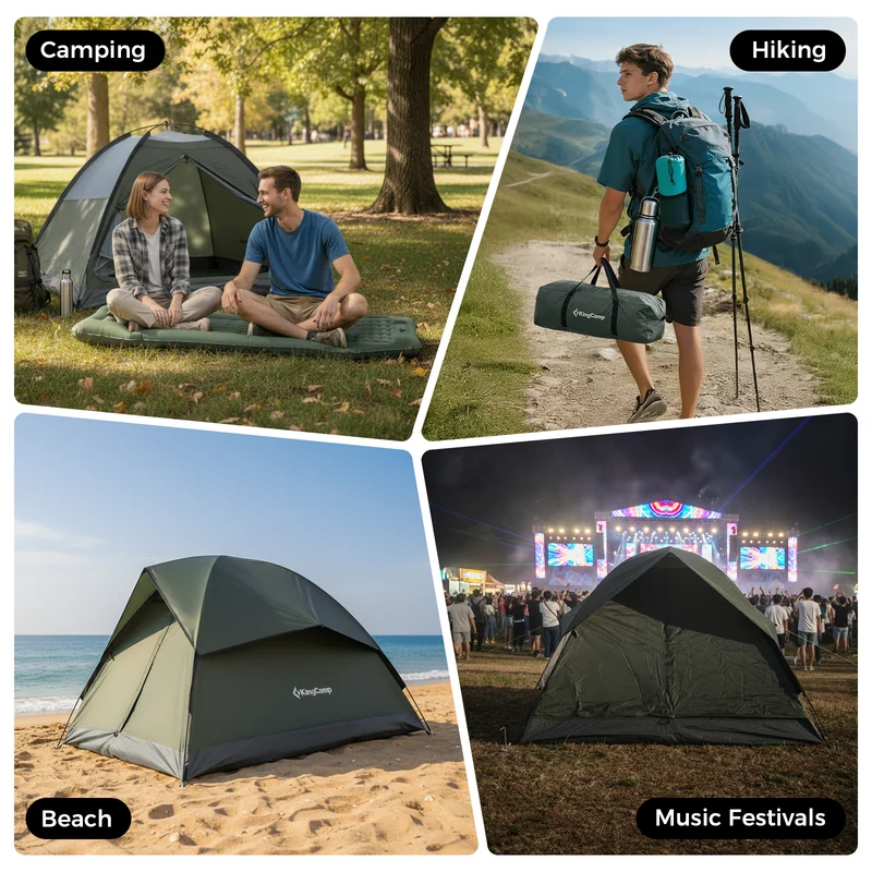 KingCamp HOLIDAY PRO II 2-Person Camping Tent | Ultralight Backpacking Tent with Enlarged Rain Fly