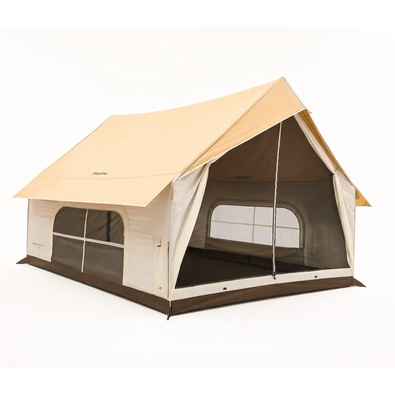 KingCamp MOUNTAIN IN C5 Canvas Hot Tent | 5-6 Person Cabin Tent with Stove Jack, Waterproof & Windproof for 4-Season Camping