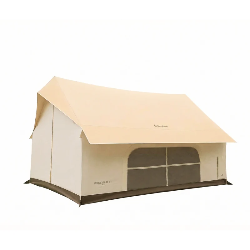 KingCamp MOUNTAIN IN C5 Canvas Hot Tent | 5-6 Person Cabin Tent with Stove Jack, Waterproof & Windproof for 4-Season Camping