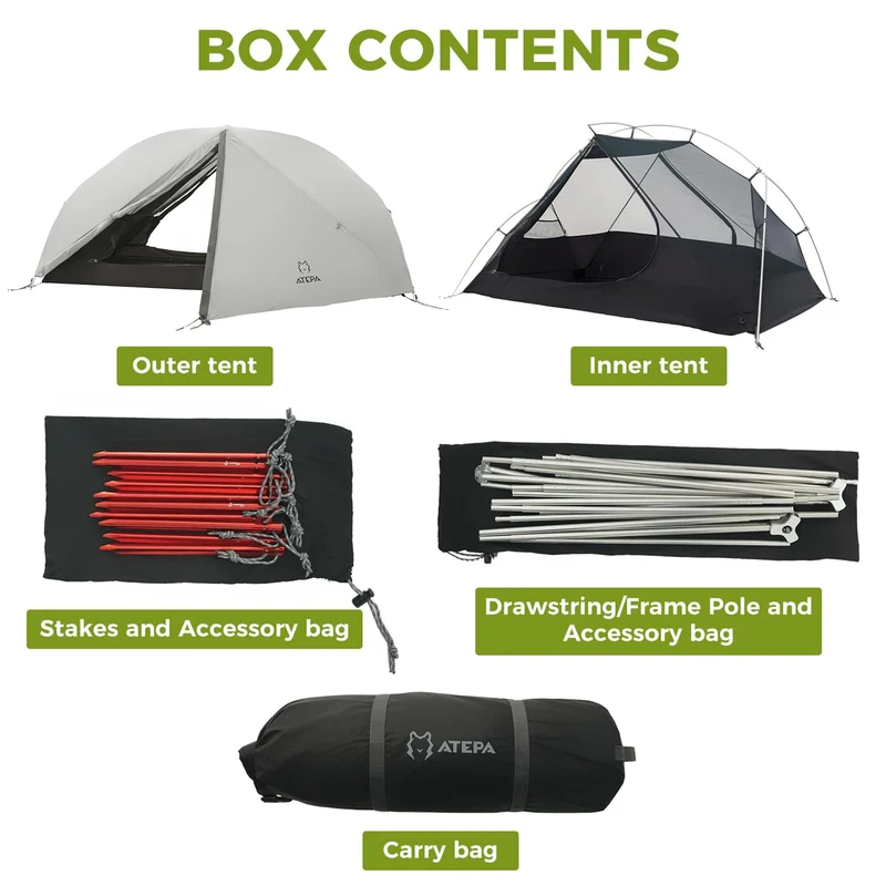 ATEPA 4-Season Solo Backpacking Tent with Mesh Inner for Hiking, Bikepacking & Motorcycle Camping