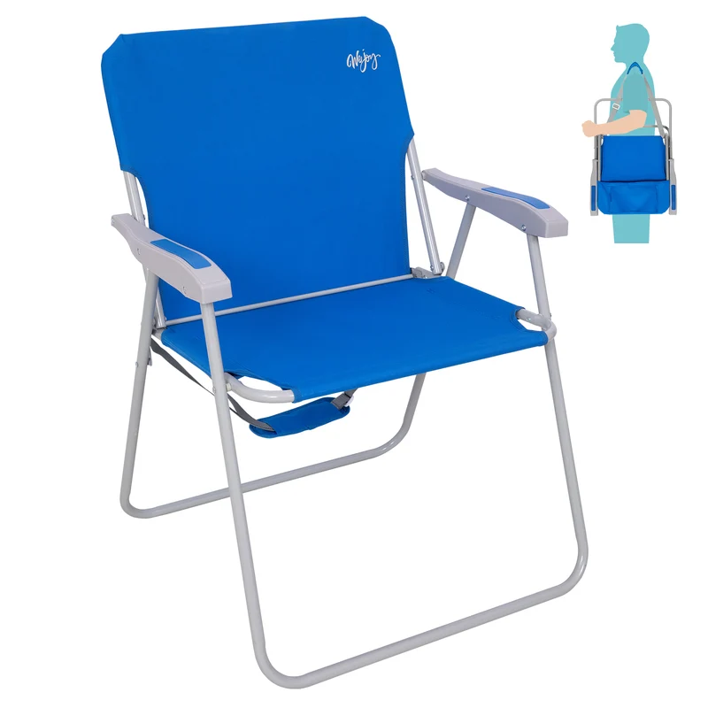 WEJOY AQUAL B10 XL Oversized Folding Beach Chair | High-Back Camping Chair with Hard Armrests