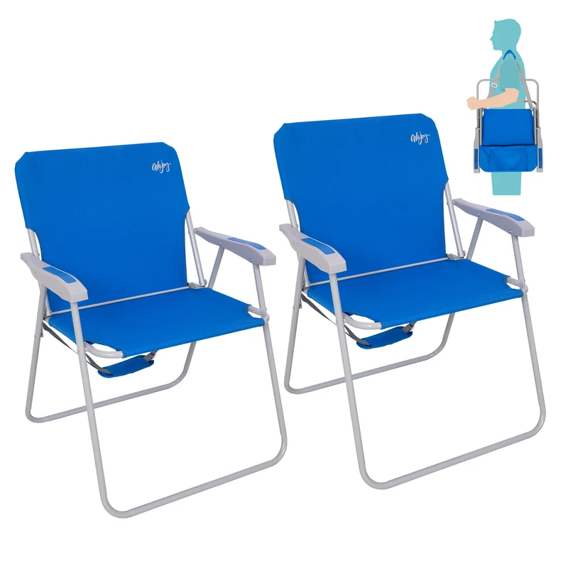 WEJOY AQUAL B10 XL Oversized Folding Beach Chair | High-Back Camping Chair with Hard Armrests