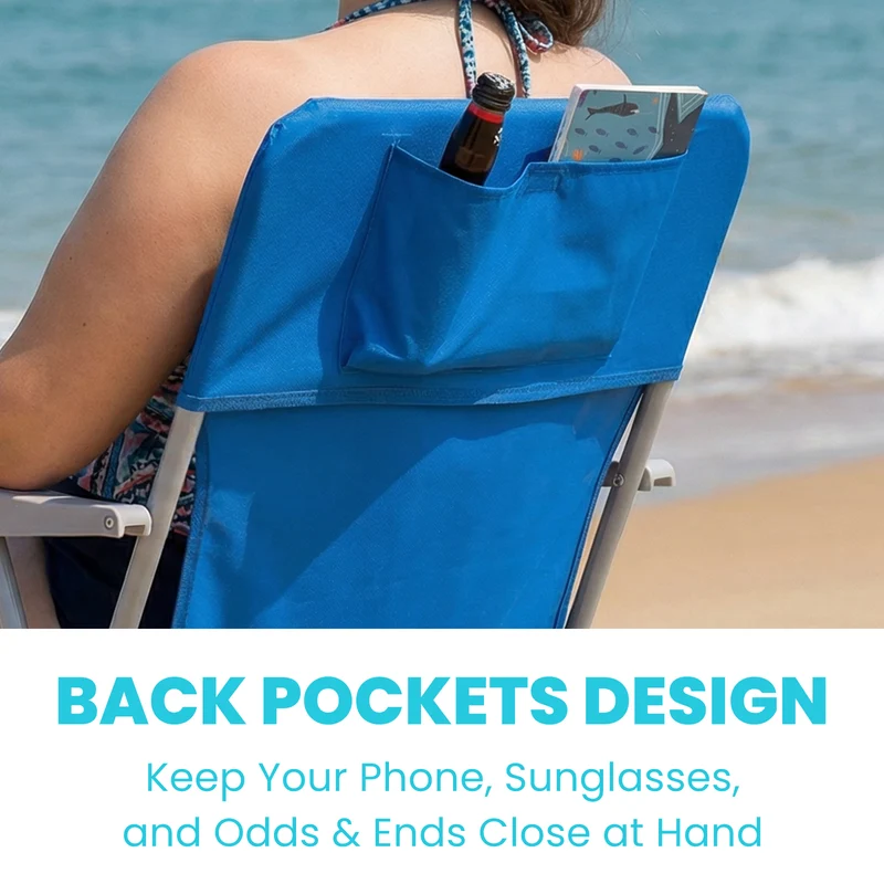 WEJOY AQUAL B10 XL Oversized Folding Beach Chair | High-Back Camping Chair with Hard Armrests